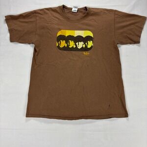 Vintage The Beatles Graphic T Shirt Mens Large Brown Heavyweight Ultra Cotton
